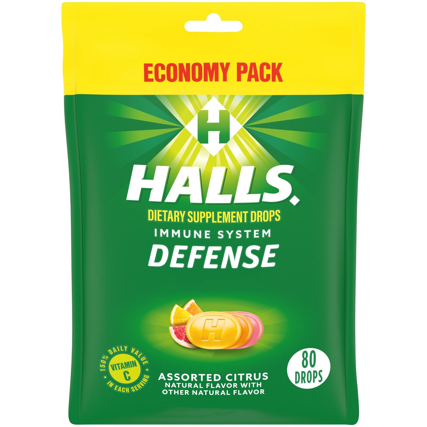 Halls Defense Vitamin C Cough Drops - Assorted Citrus; image 1 of 10