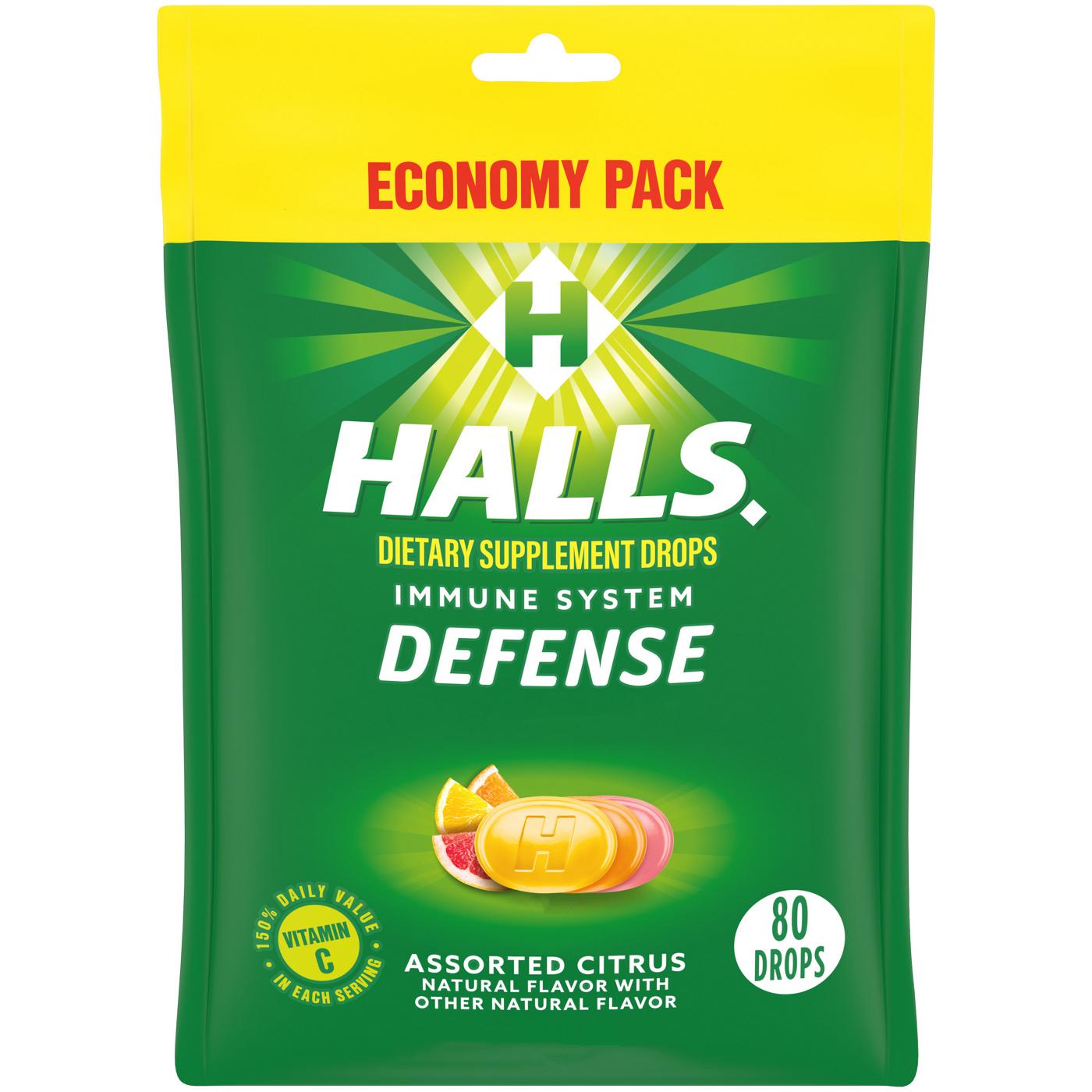 Halls Defense Vitamin C Cough Drops - Assorted Citrus; image 1 of 5