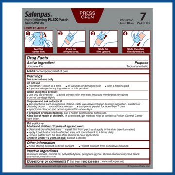 Salonpas Pain Relieving Flex Patch Maximum Strength, 7 ct