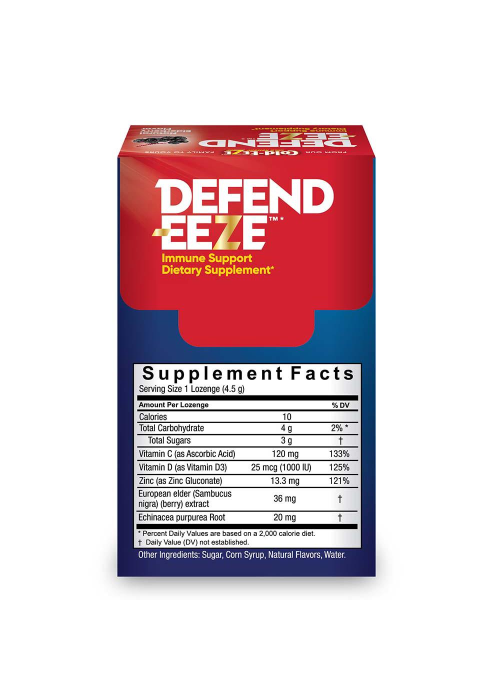 ColdEeze DefendEeze Immune Support Natural Elderberry Lozenges Shop