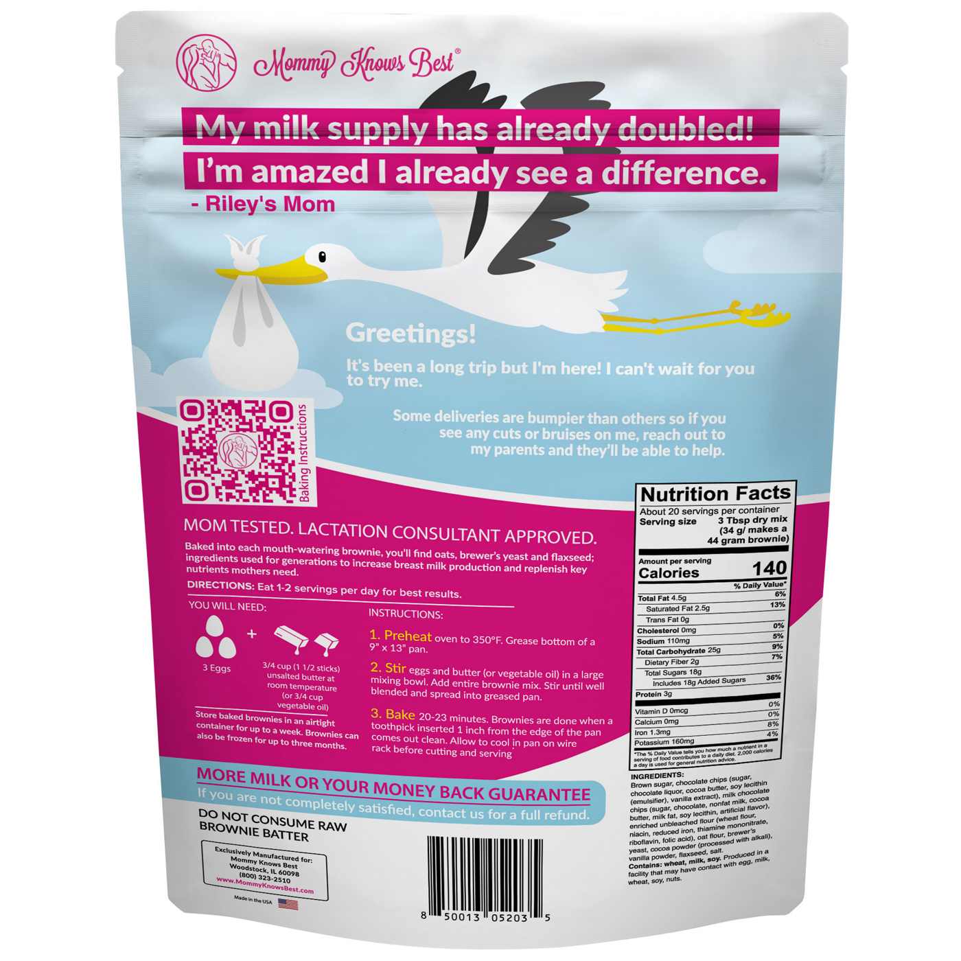 Mommy Knows Best Lactation Brownie Mix Double Chocolate Shop Breast