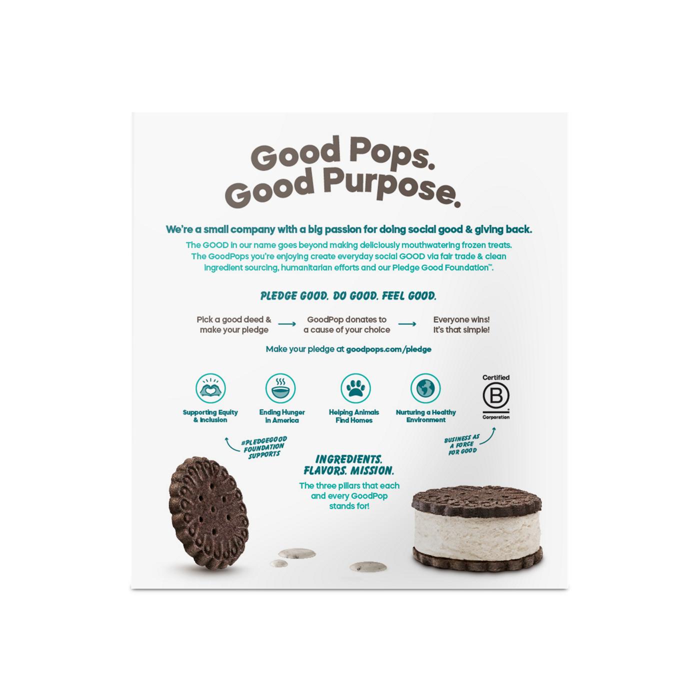 GoodPop Dairy Free Oatmilk Chocolate Vanilla Cookie Sandwiches; image 2 of 3