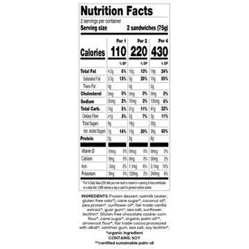 GoodPop Dairy Free Oatmilk Chocolate Vanilla Sandwiches, 4 ct