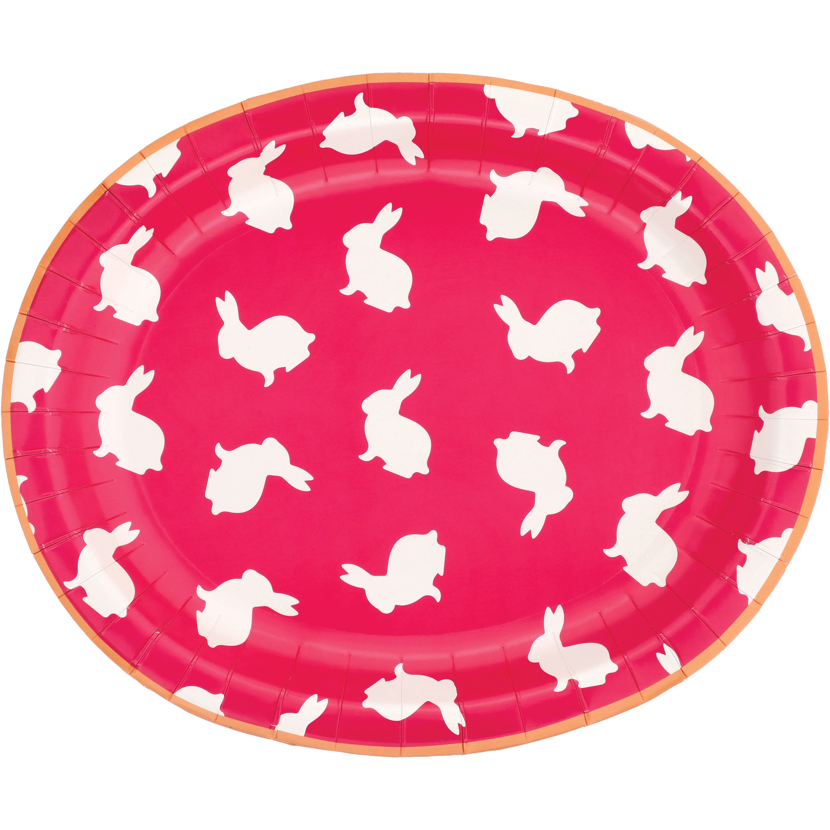 Destination Holiday Hip Hop Bunny Disposable Easter Oval Paper Plates