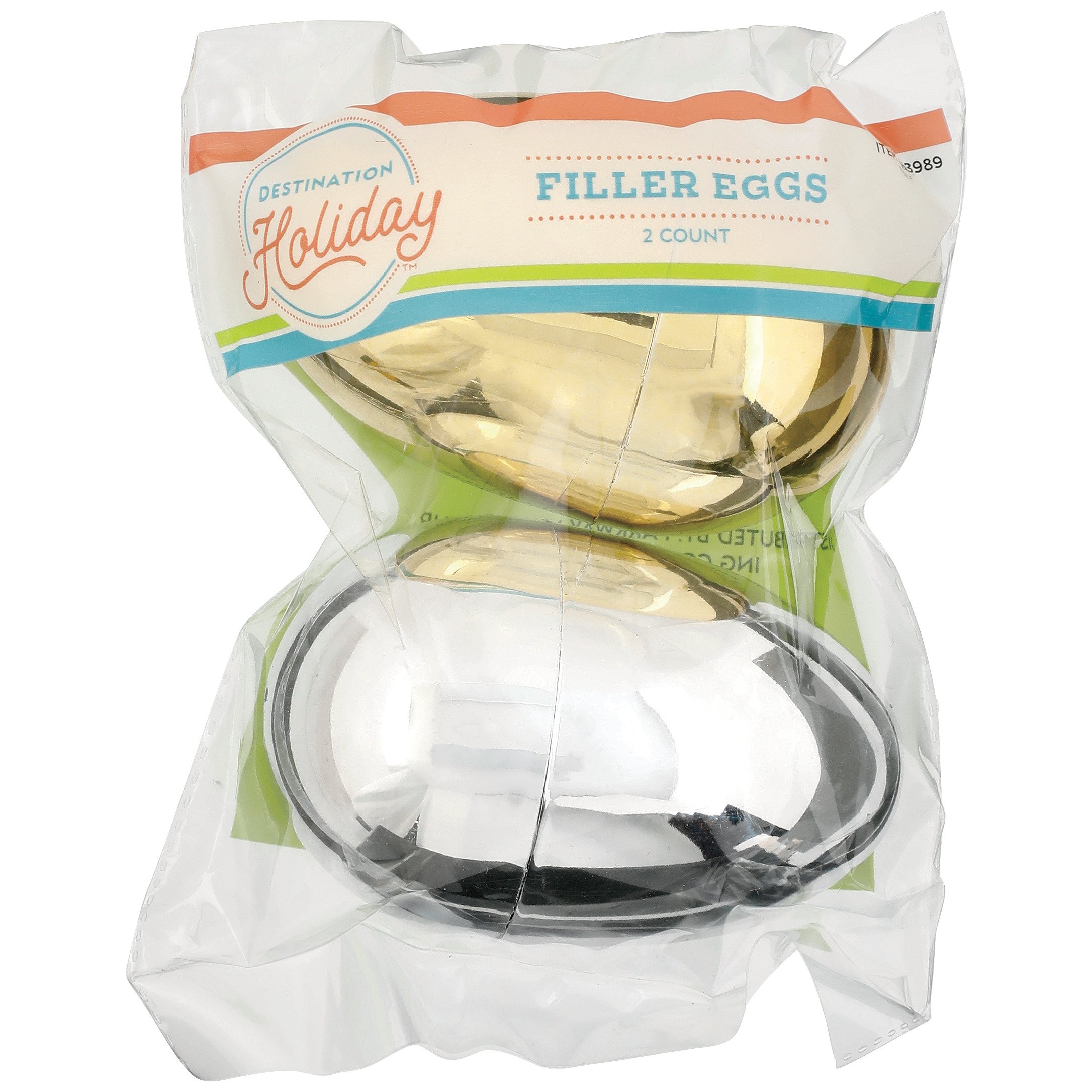 Destination Holiday Gold & Silver Metallic Plastic Easter Filler Eggs