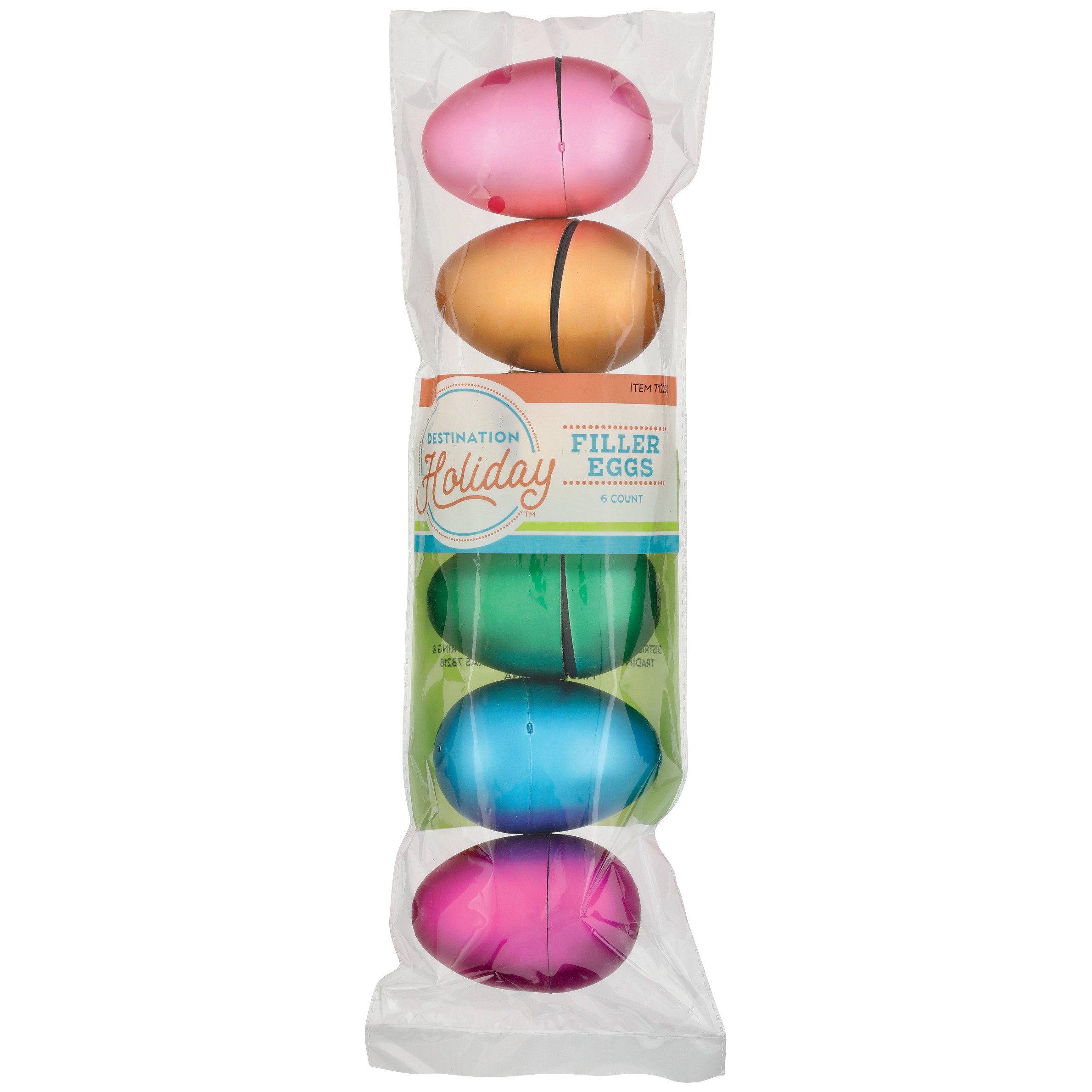 Destination Holiday Metallic Satin Plastic Easter Filler Eggs, 6 ct