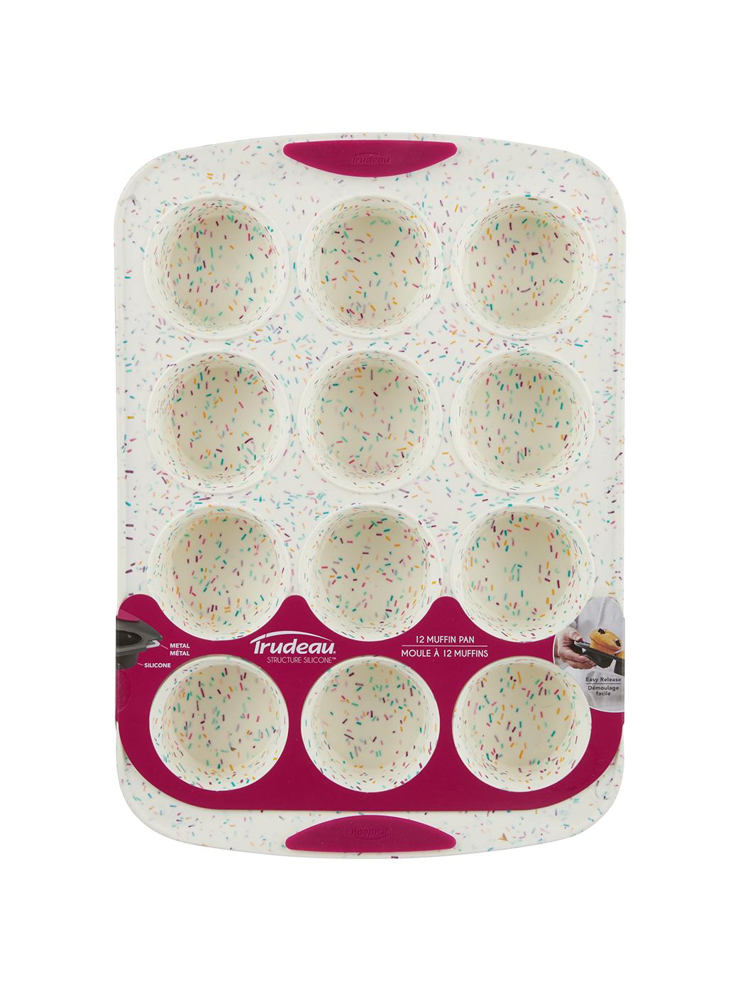 Trudeau Structure Silicone Confetti Fuchsia 20 Cavity Mega Muffin Pan :  Target