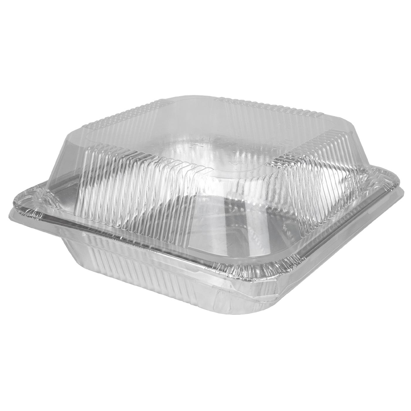 Premier Foil Square Disposable Aluminum Poultry Pan with Lid; image 1 of 3