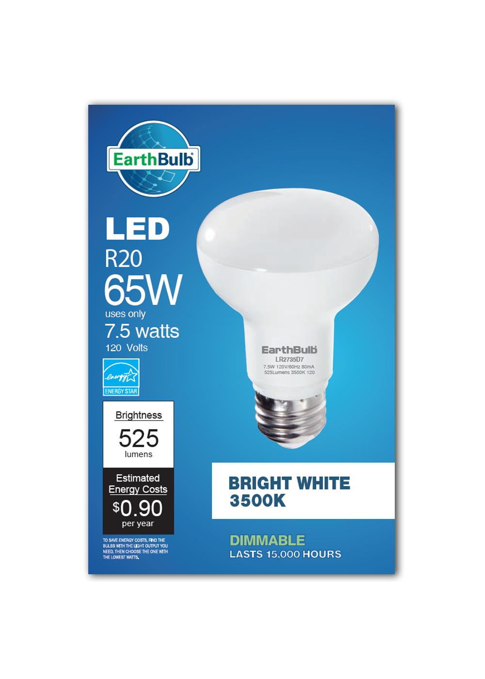 EarthBulb BR20 65Watt Bright White LED Light Bulbs Shop Light Bulbs