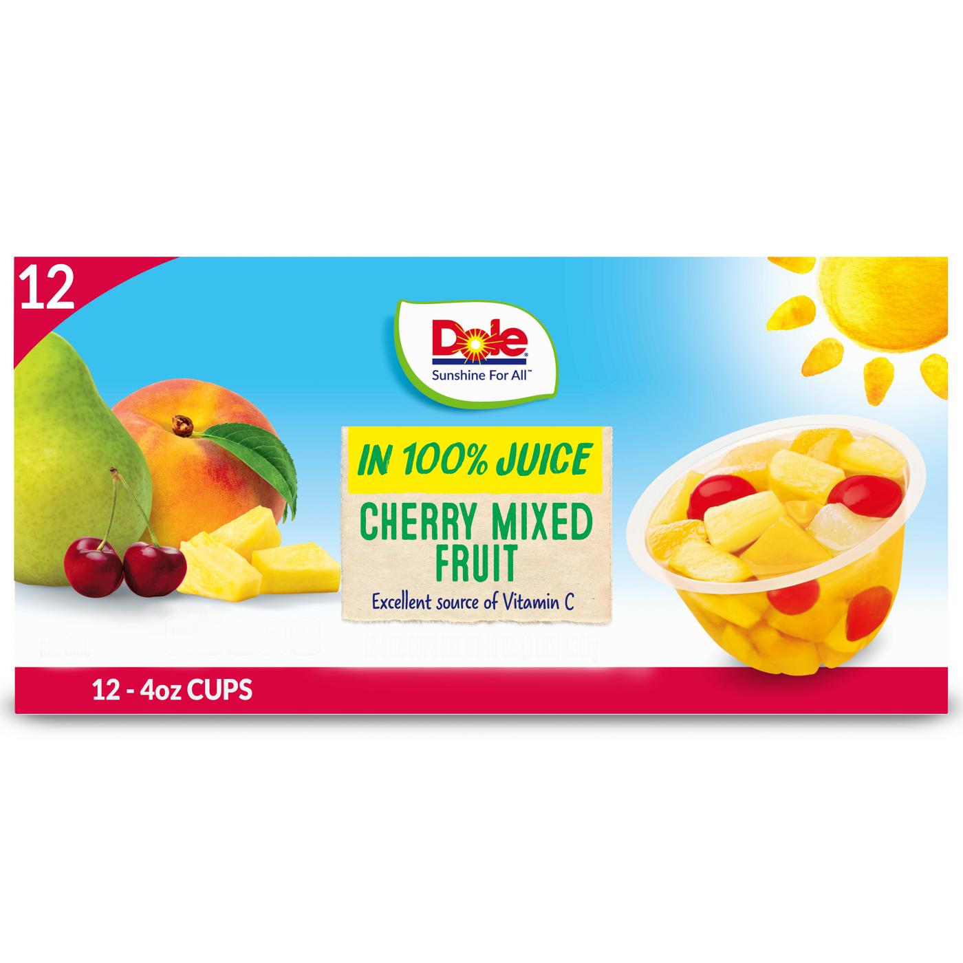 Dole Fruit Bowls - Cherry Mixed Fruit in 100% Juice; image 1 of 7