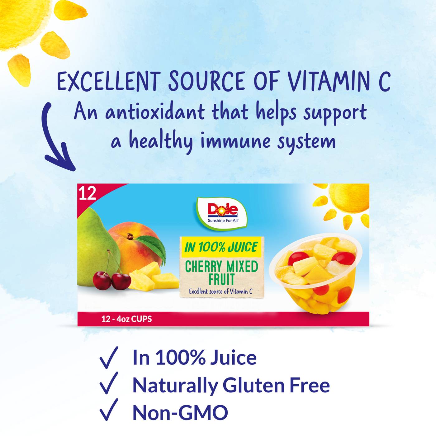 Dole Fruit Bowls - Cherry Mixed Fruit in 100% Juice; image 3 of 7