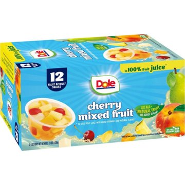 Dole Fruit Bowls - Cherry Mixed Fruit in 100% Juice, 12 ct
