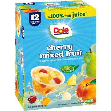 Dole Fruit Bowls - Cherry Mixed Fruit in 100% Juice, 12 ct