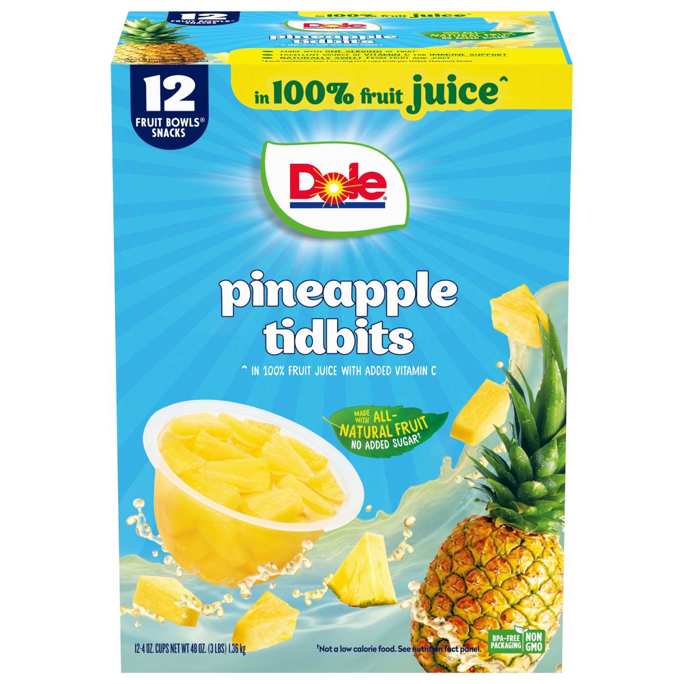 Dole Fruit Bowls - Pineapple Paradise Tidbits in 100% Juice; image 6 of 10