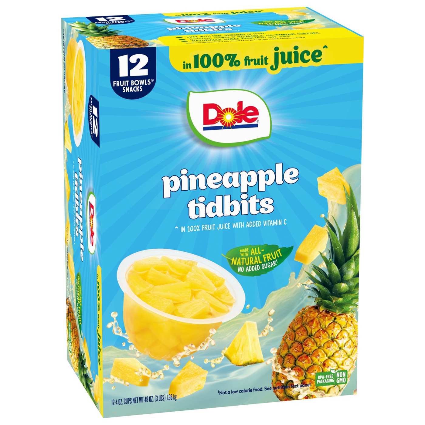 Dole Fruit Bowls - Pineapple Paradise Tidbits in 100% Juice; image 7 of 10