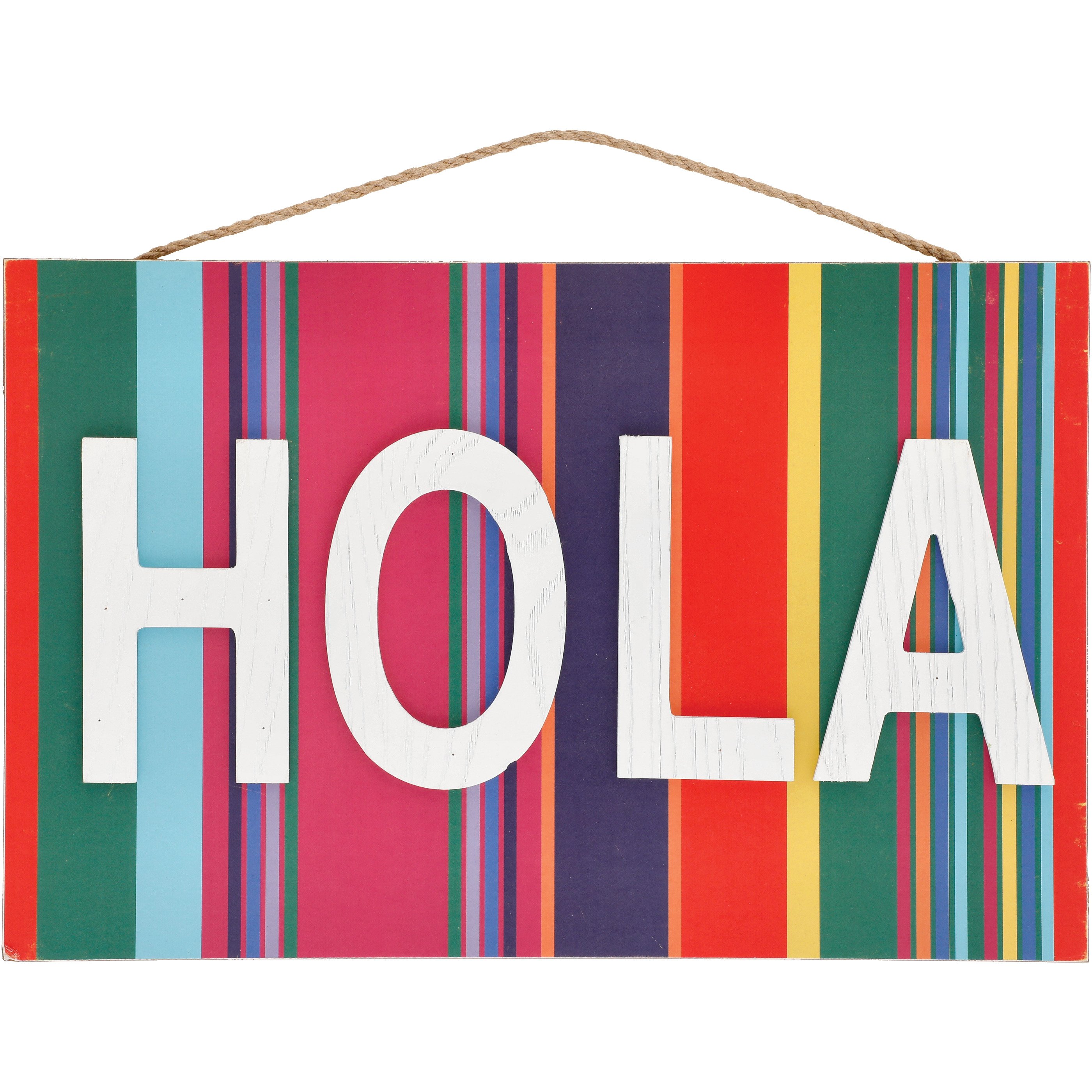 Destination Holiday HOLA Striped Fiesta Wall Sign - Shop Seasonal decor ...