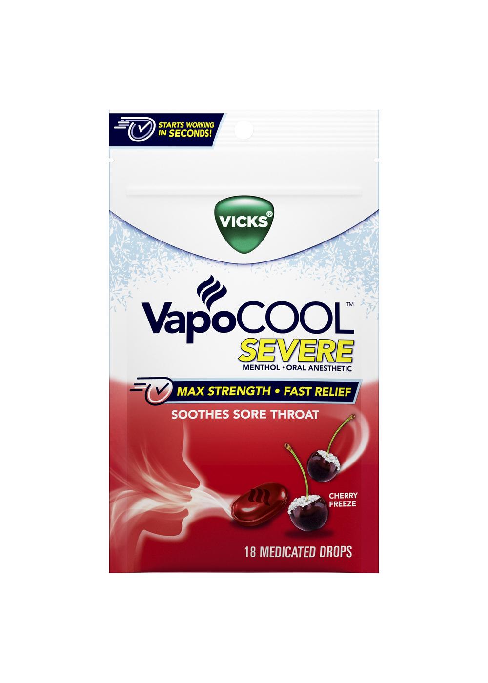 Vicks VapoCOOL Severe Medicated Drops - Cherry Freeze; image 1 of 2