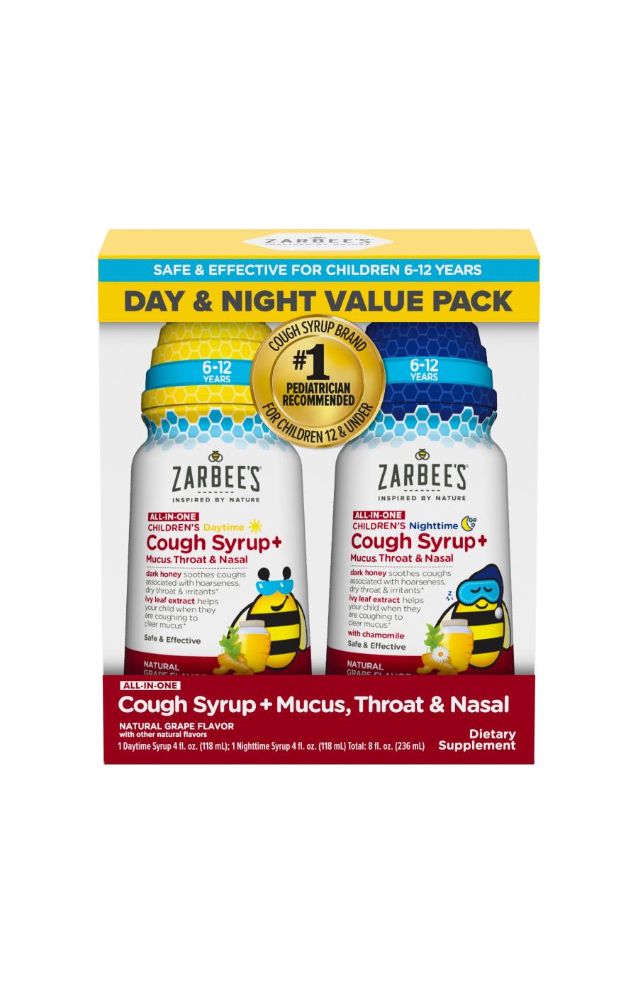 Zarbee's Kids All-in-One Cough Day & Night Liquid - Grape; image 1 of 7