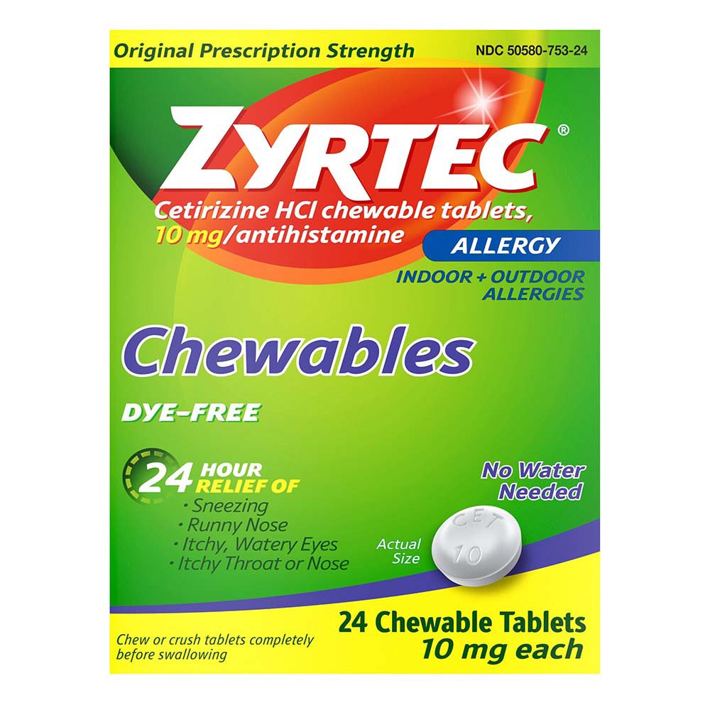 Zyrtec Chewables Allergy 24 Hour Relief Tablets - Shop Sinus & Allergy ...