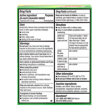 Children's Zyrtec 24-hr Allergy Chewable Tablets - Grape