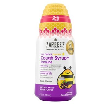 Zarbee's Kids Cough + Immune Daytime for Ages 2-6 - Berry, 4 oz