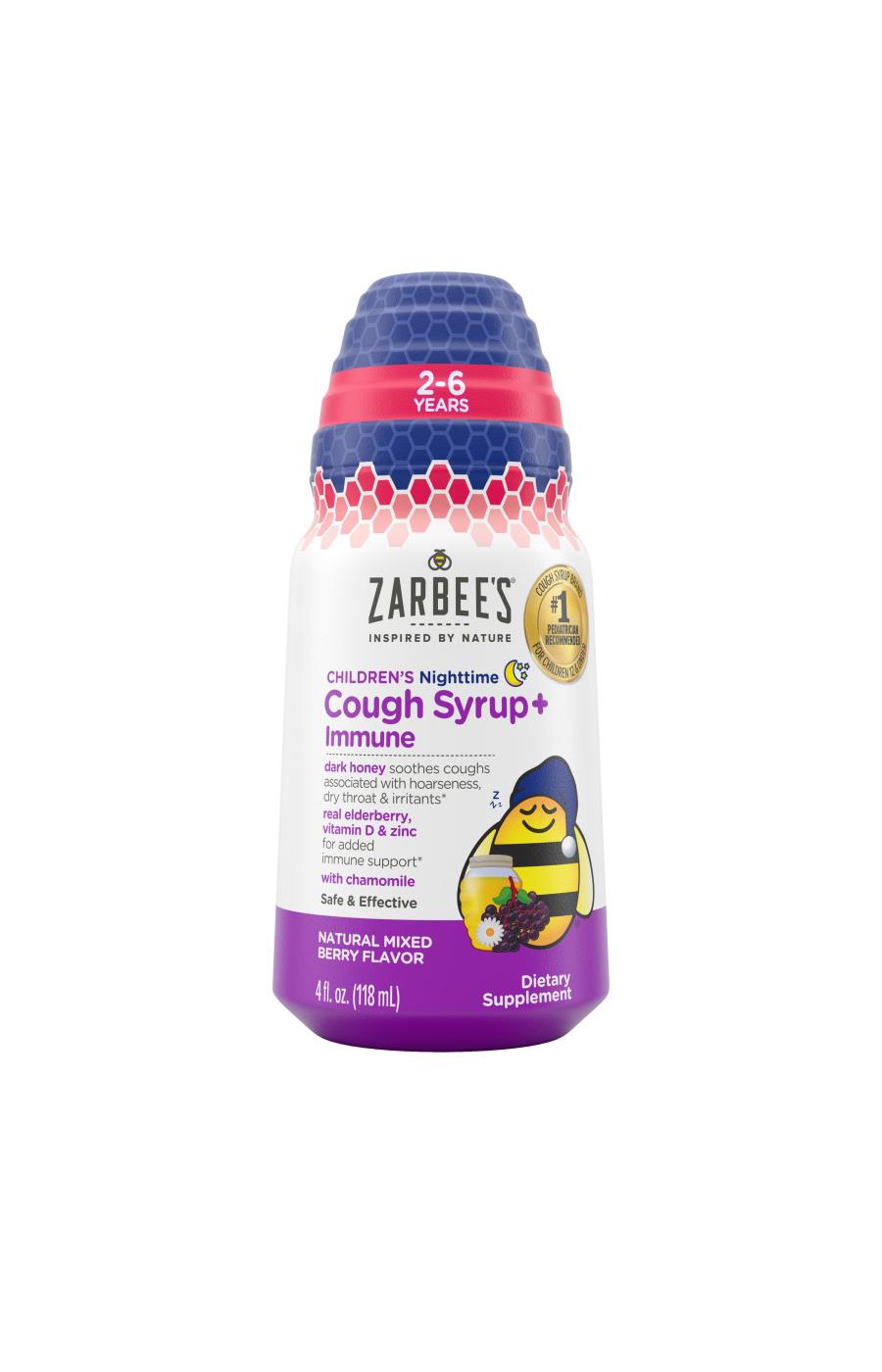 Zarbee's Kids Cough + Immune Nighttime Liquid - Berry; image 1 of 6