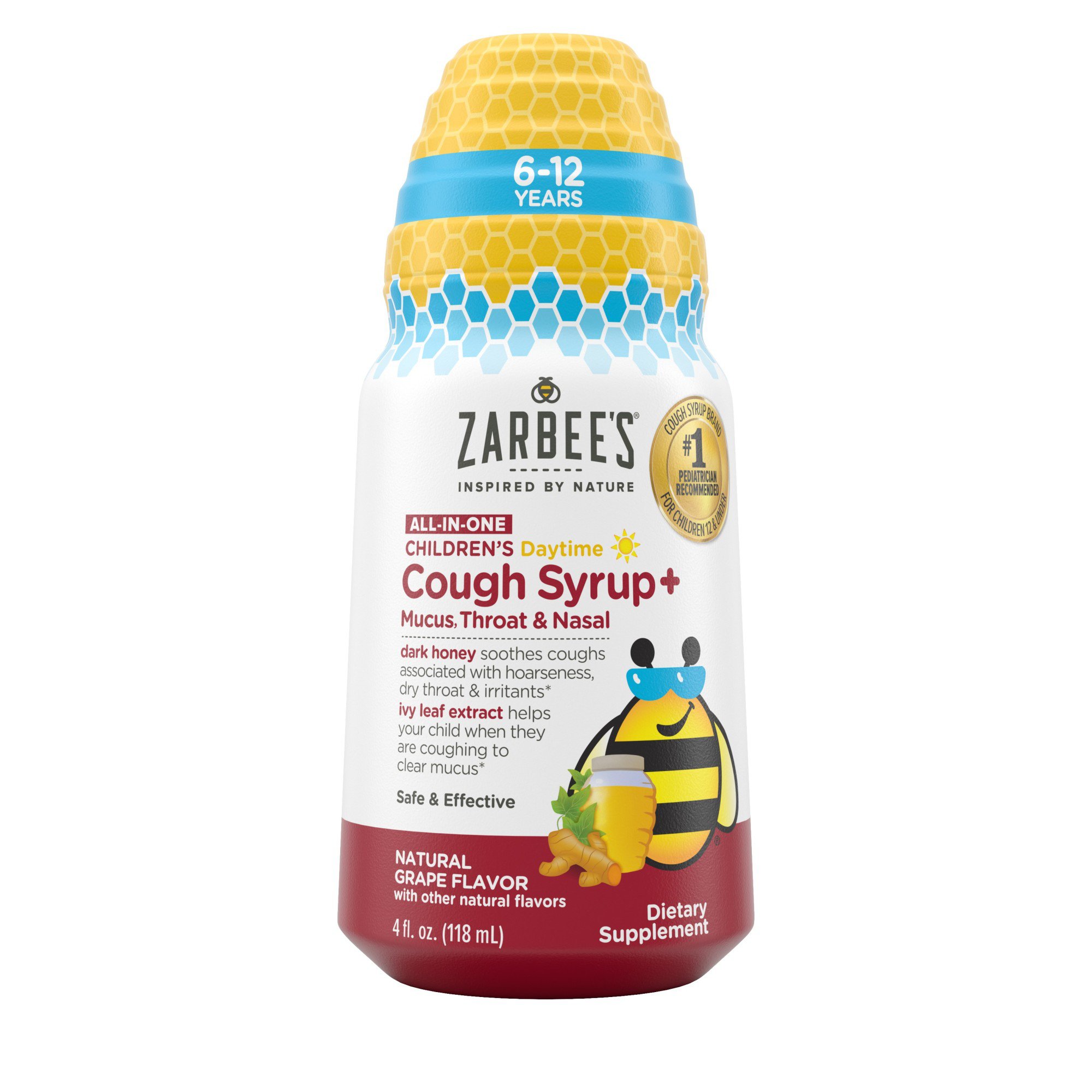 Zarbee's Kids All-in-One Cough Daytime for Ages 6-12 - Grape, 4 oz