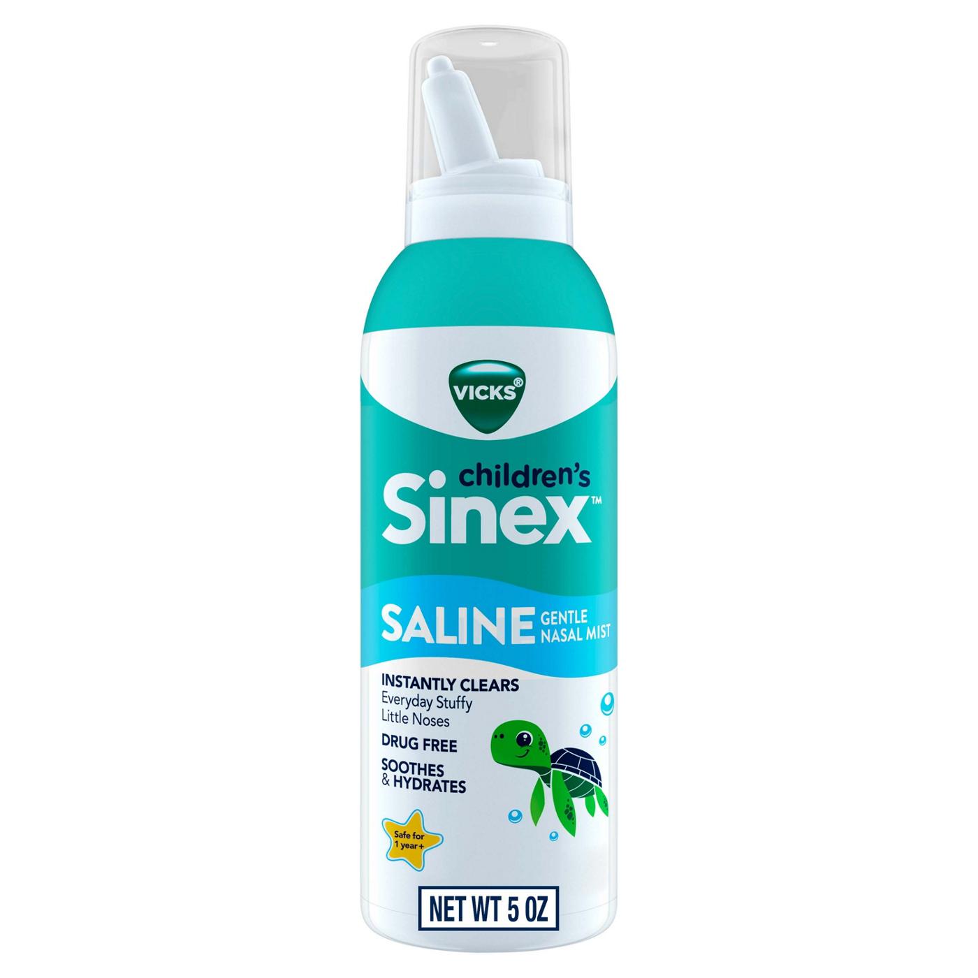 Vicks Sinex, Children's Saline Nasal Spray, Ultra Fine Mist with Hint of Aloe, Fast Everyday Stuffy Nose Relief; image 1 of 10