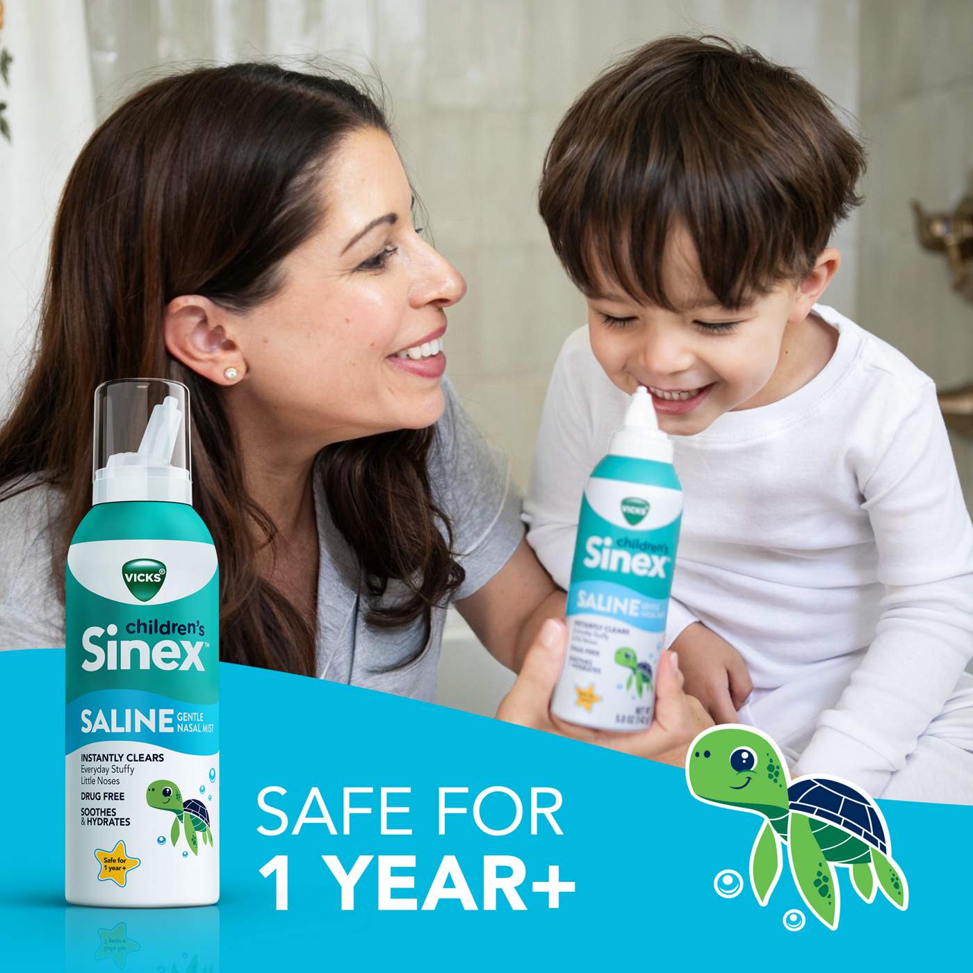 Vicks Sinex, Children's Saline Nasal Spray, Ultra Fine Mist with Hint of Aloe, Fast Everyday Stuffy Nose Relief; image 3 of 10