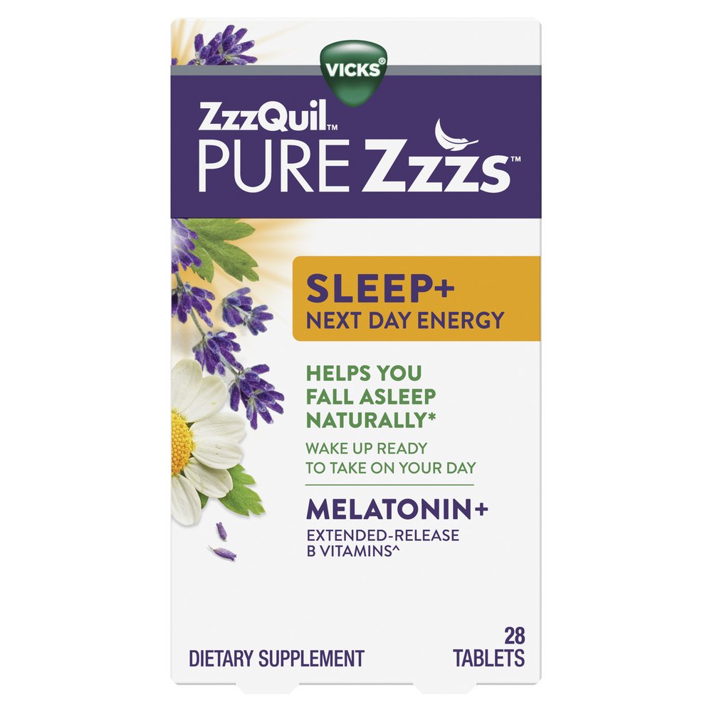Vicks ZzzQuil Pure Zzzs Sleep+ Next Day Energy Tablets Shop Sleep