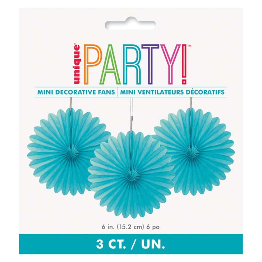 Unique 3 Mini Party Fans Terrific Teal Shop Party Decor at HEB