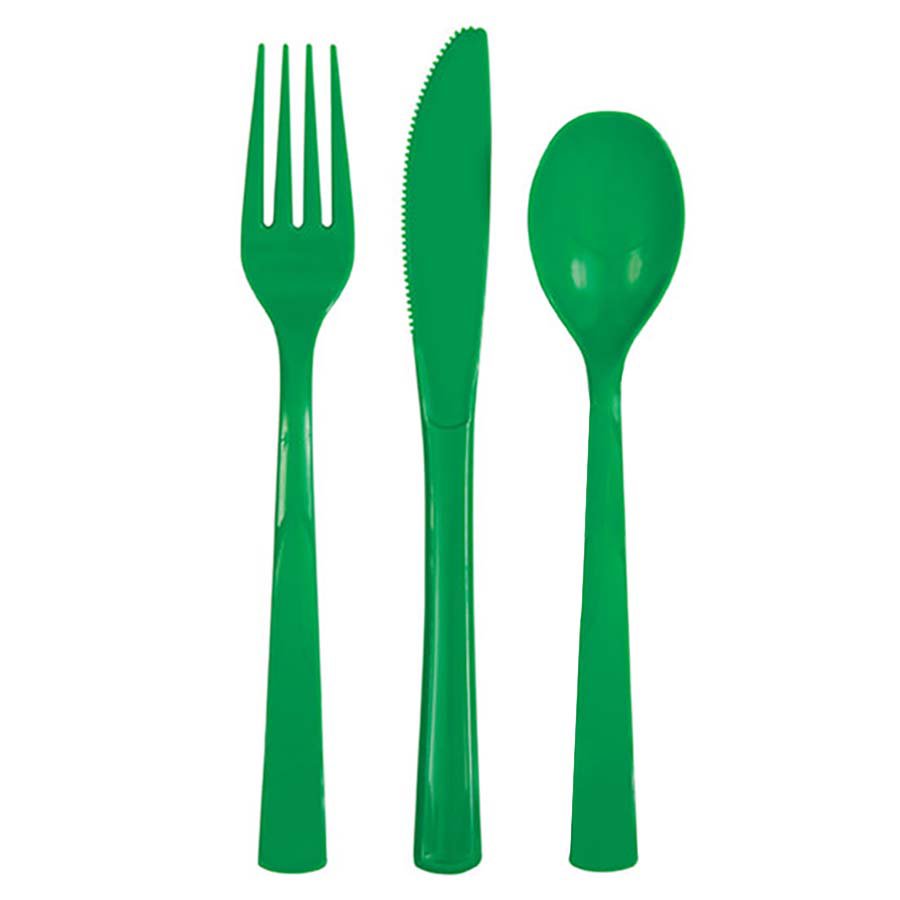 Unique Solid Color Collection Assorted Disposable Party Cutlery