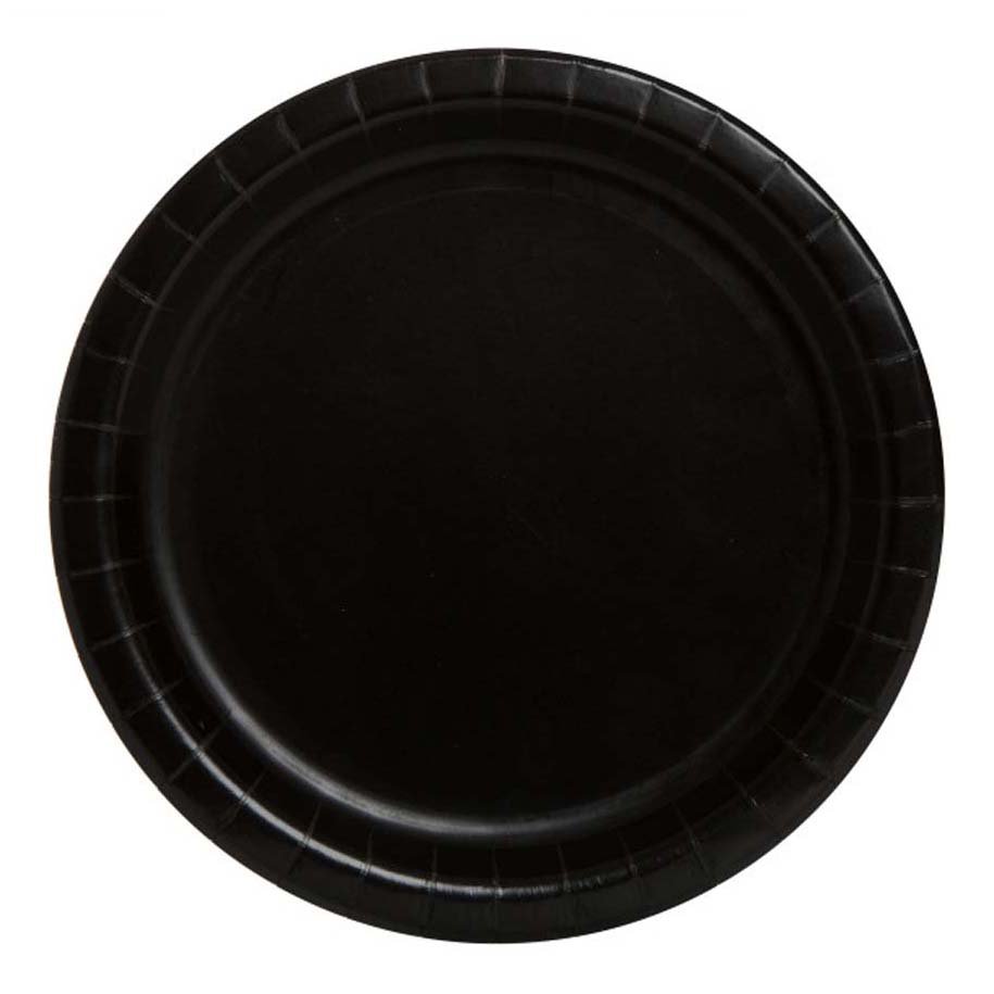 Unique 50 Solid Color Collection Luncheon Paper Plates Black Shop
