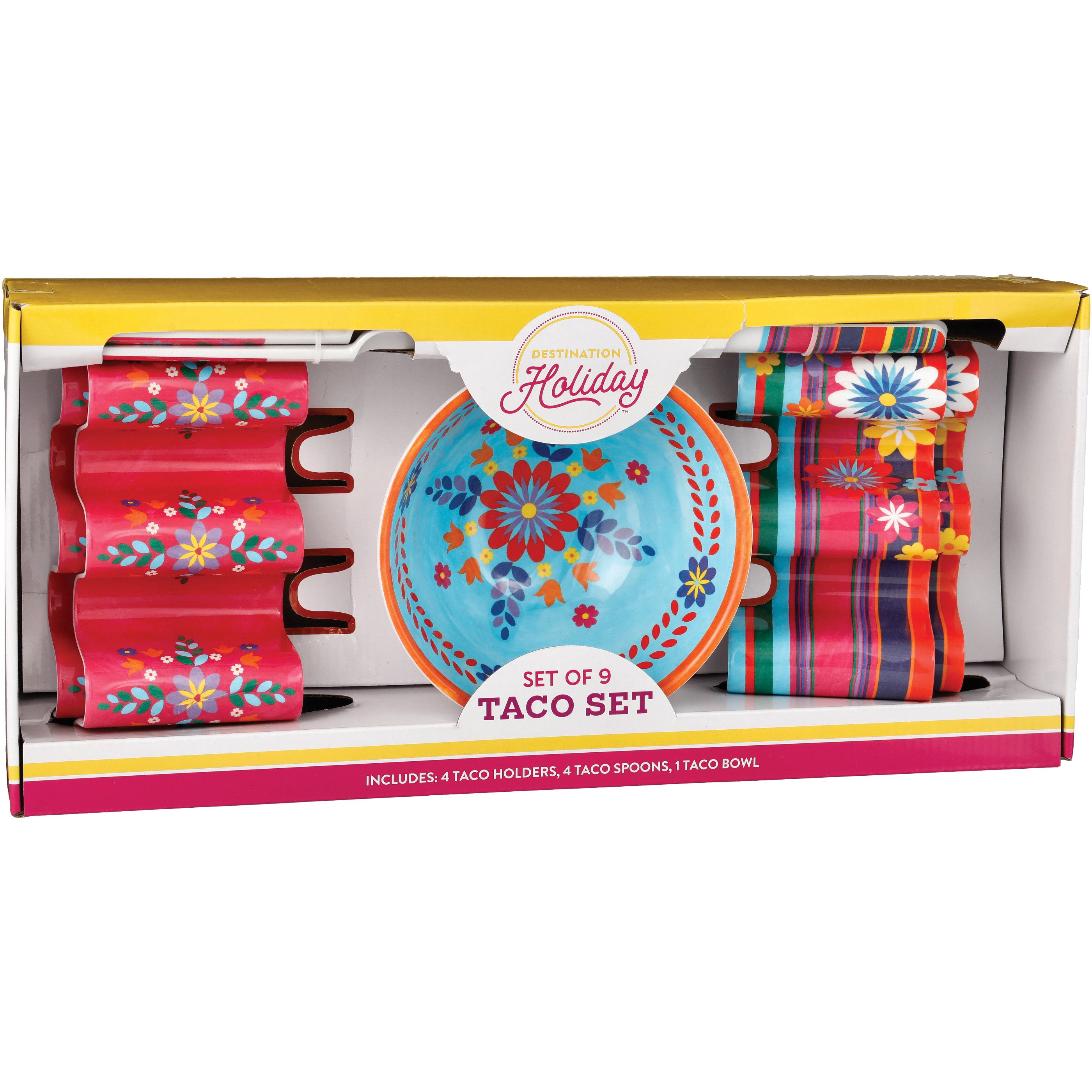 Destination Holiday Melamine Mixed Fiesta Taco Set Shop Food storage