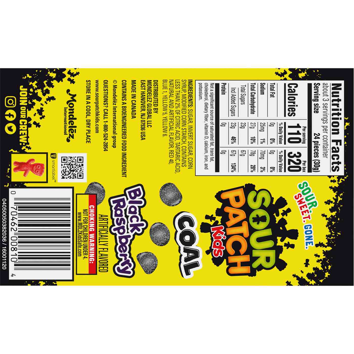 Sour Patch Kids Black Raspberry Coals Christmas Candy; image 5 of 10