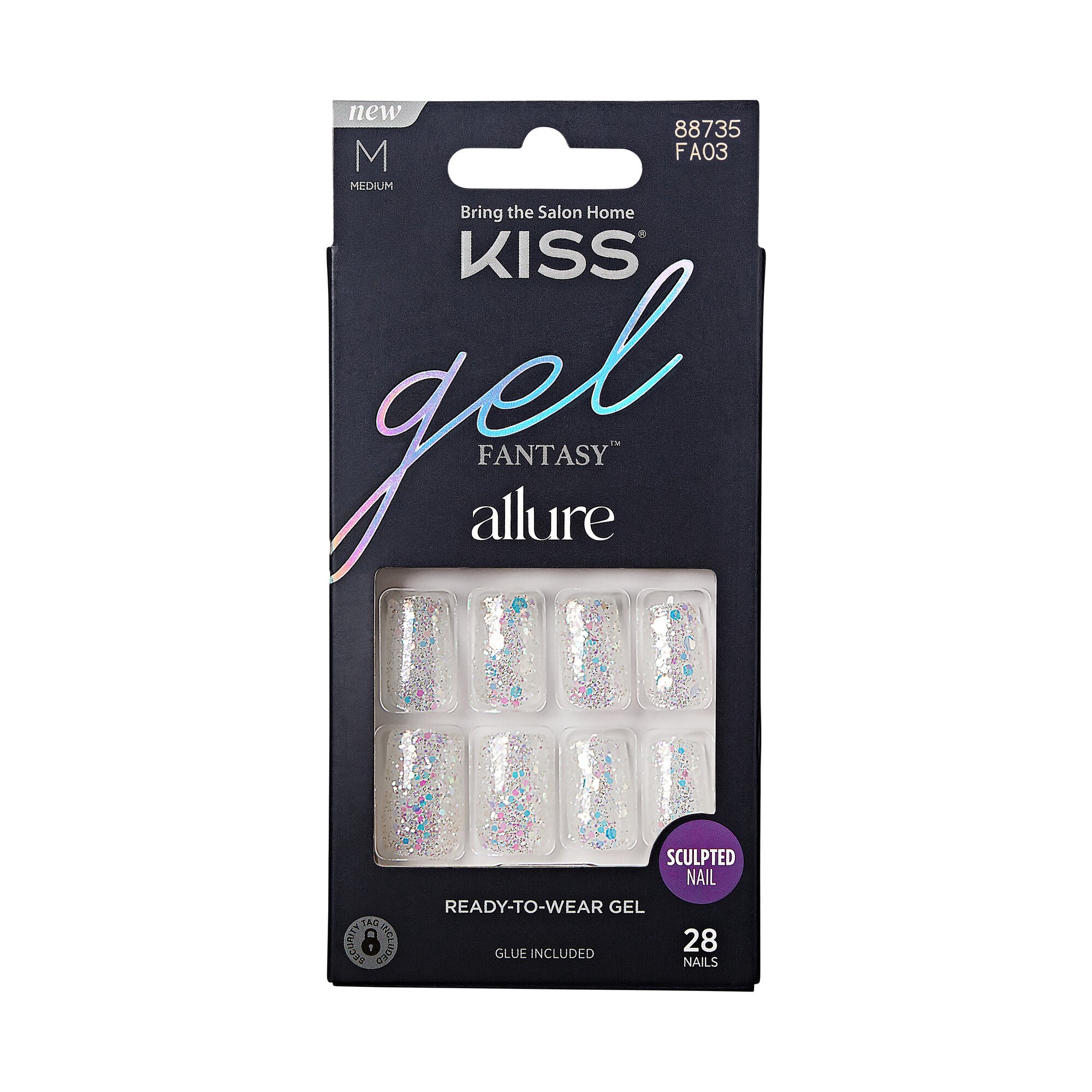 Kiss Gel Fantasy Allure Medium Nails How Dazzling Shop Nail sets at