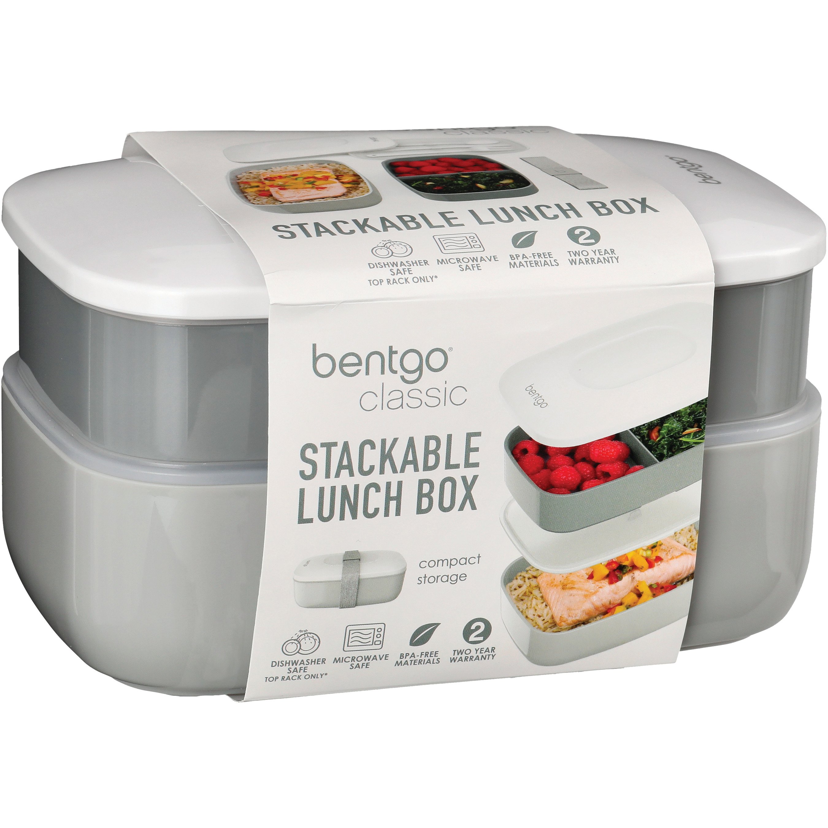 Bentgo Classic AlI-In-One Stackable Lunch Box- Gray - Shop Lunch Boxes at  H-E-B