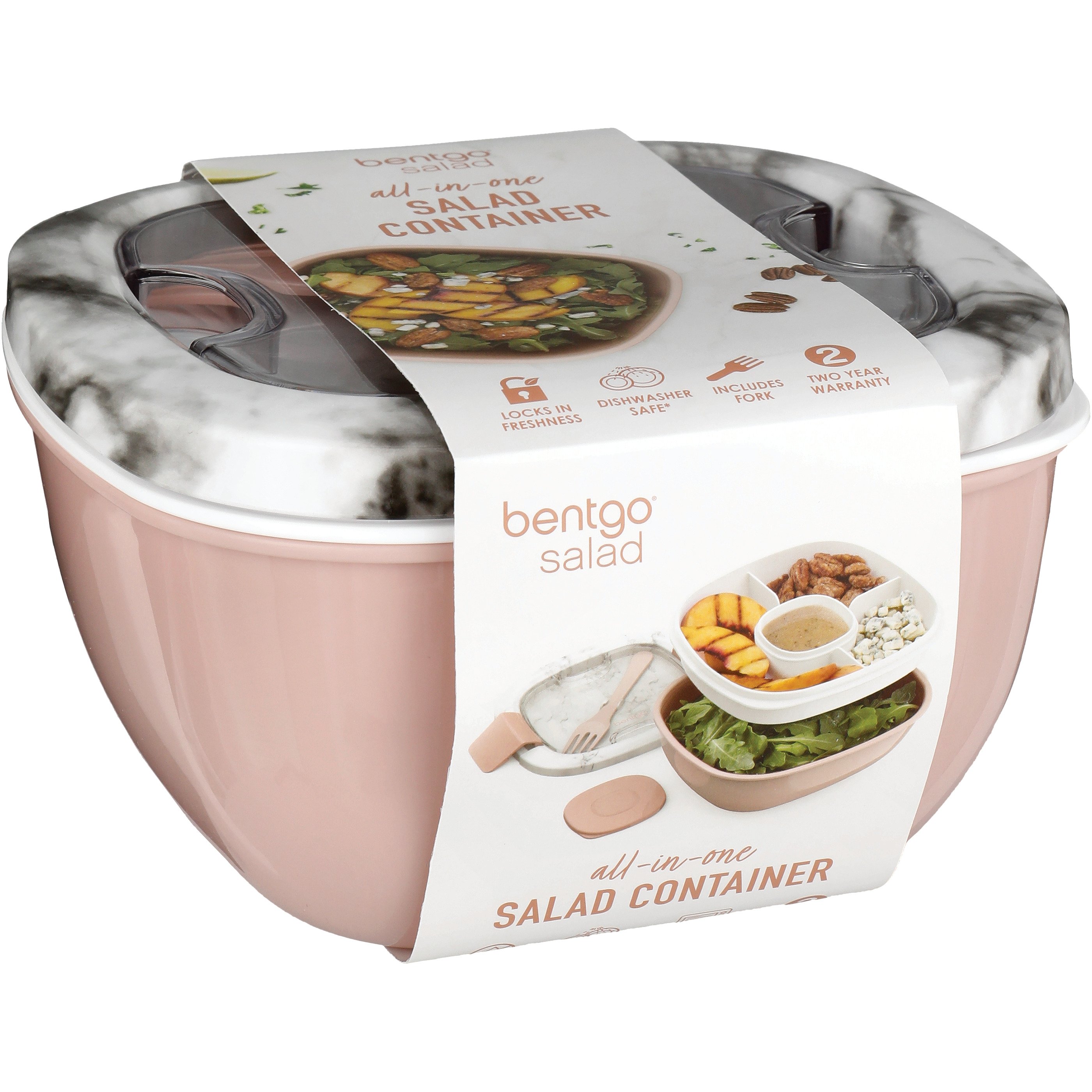 Bentgo AllInOne Salad Container Blush Marble Shop Lunch Boxes at