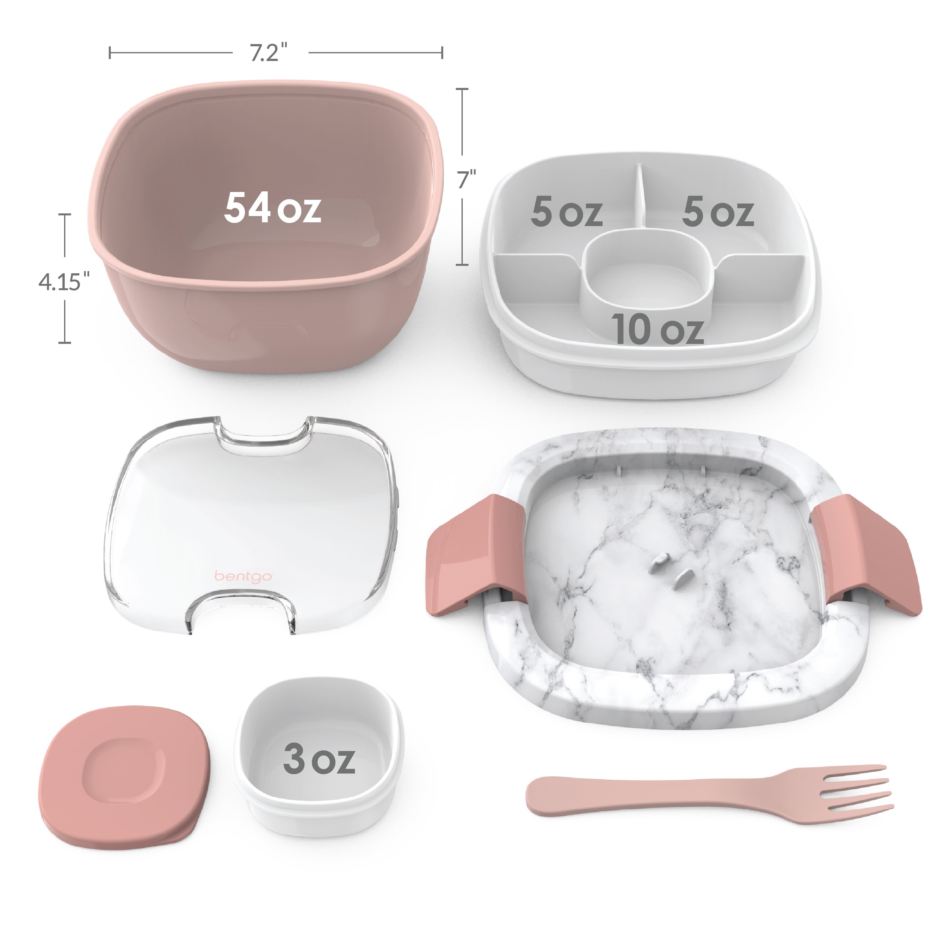 Bentgo All-In-One Salad Container - Blush Marble - Shop Lunch Boxes at H-E-B