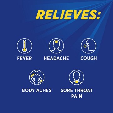 Theraflu Max Strength Daytime Flu Medicine for Flu Symptom Relief with Acetaminophen and Dextromethorphan HBr, Honey and Elderberry Flavored