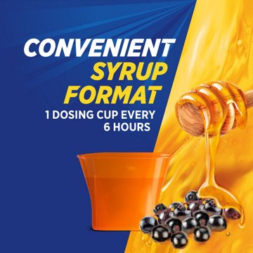 Theraflu Max Strength Daytime Flu Medicine for Flu Symptom Relief with Acetaminophen and Dextromethorphan HBr, Honey and Elderberry Flavored