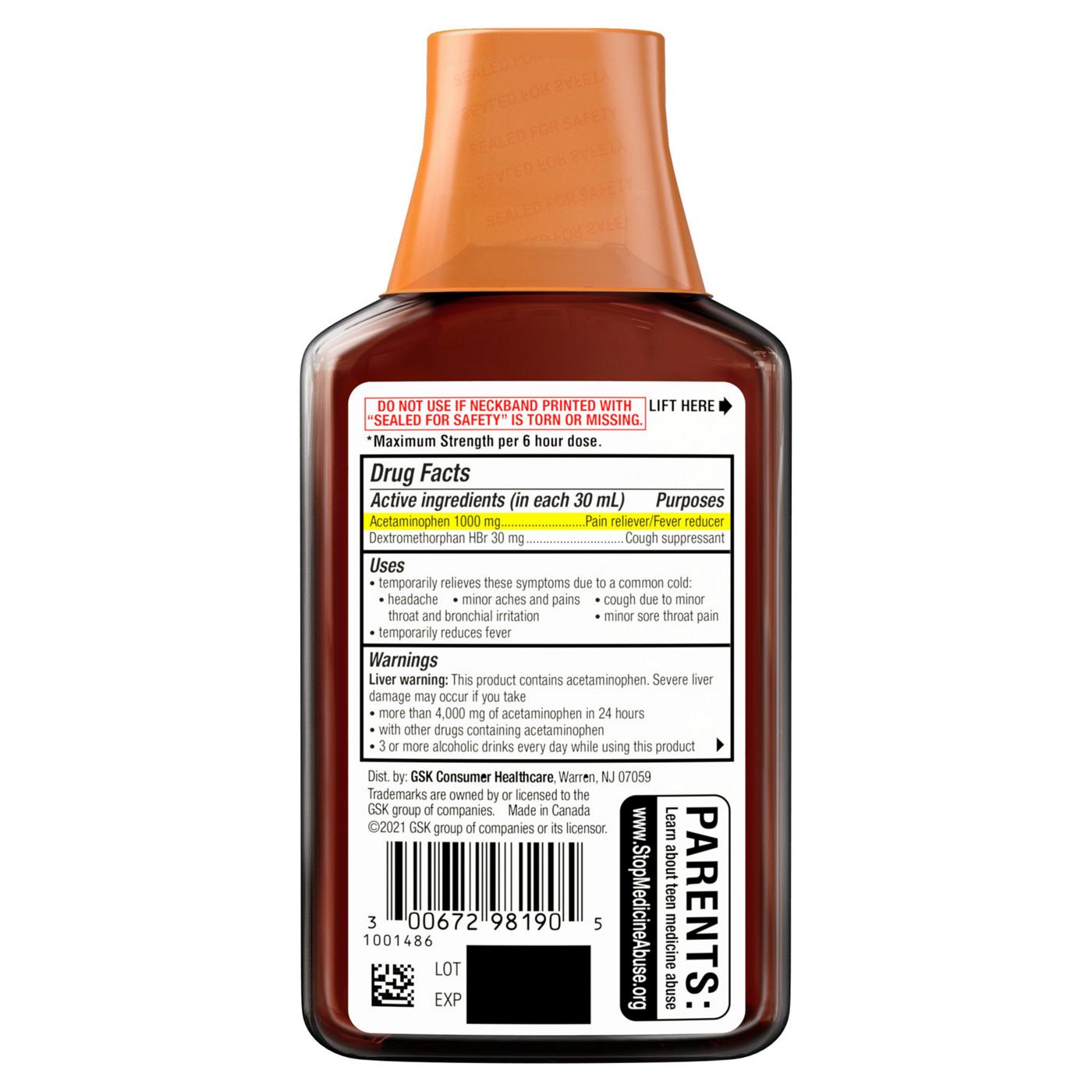 Theraflu Flu Relief Max Strength Syrup Honey & Elderberry; image 7 of 8