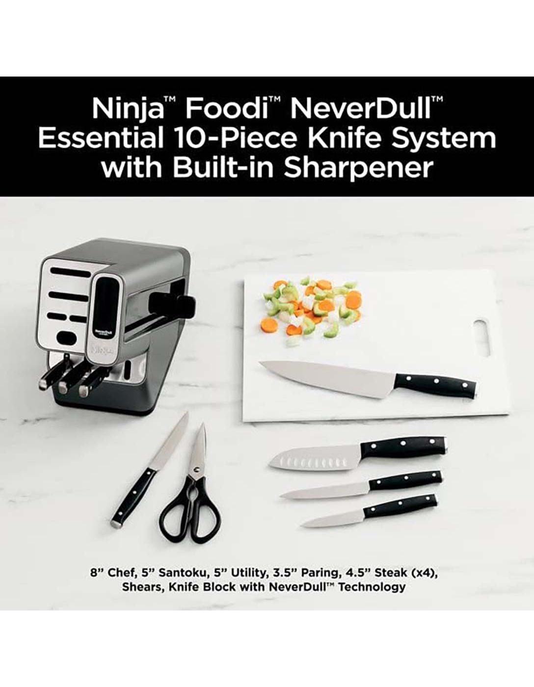 Ninja Foodie NeverDull Premium Knife System with BuiltIn Sharpener