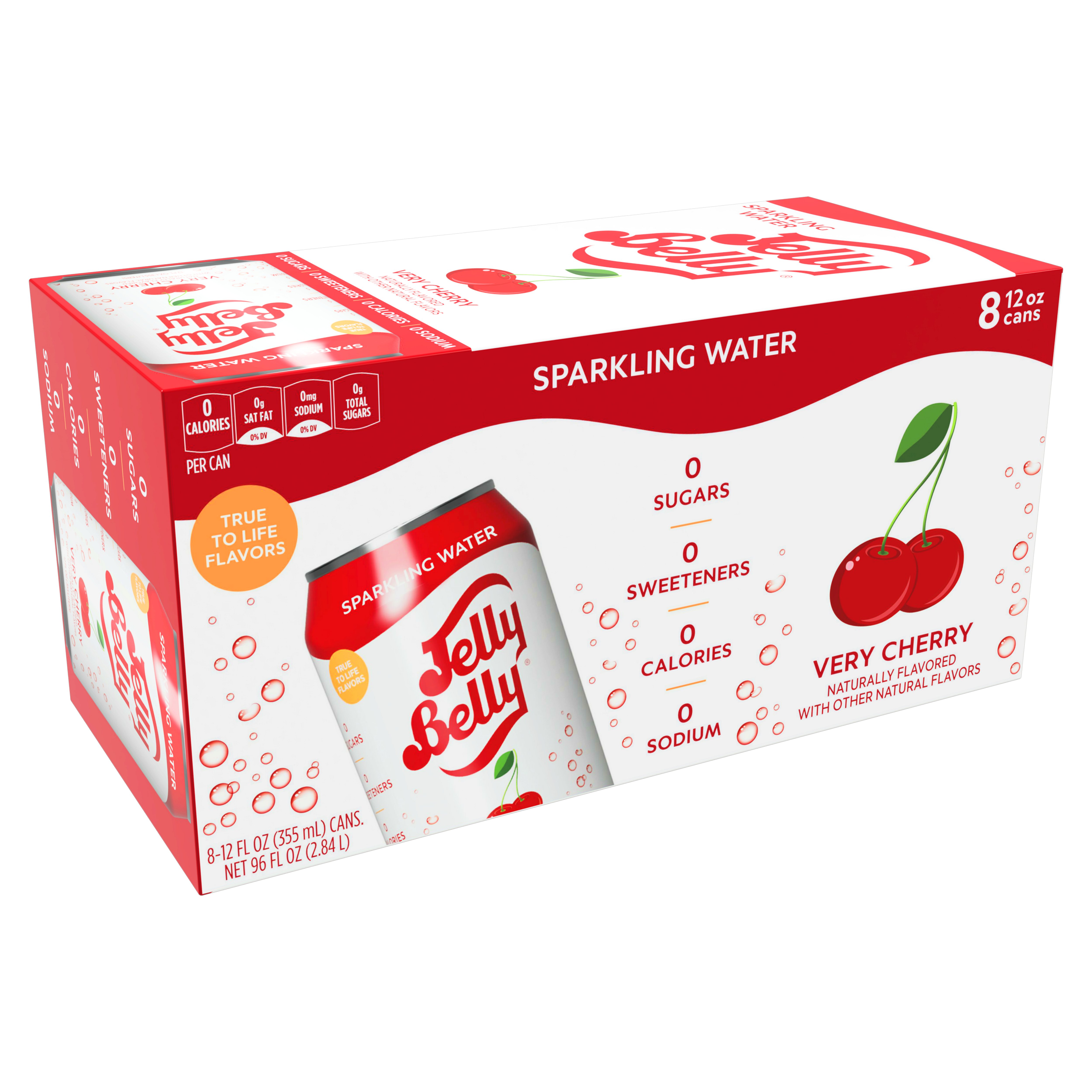 Jelly Belly Very Cherry Sparkling Water 12 oz Cans Shop Water at HEB