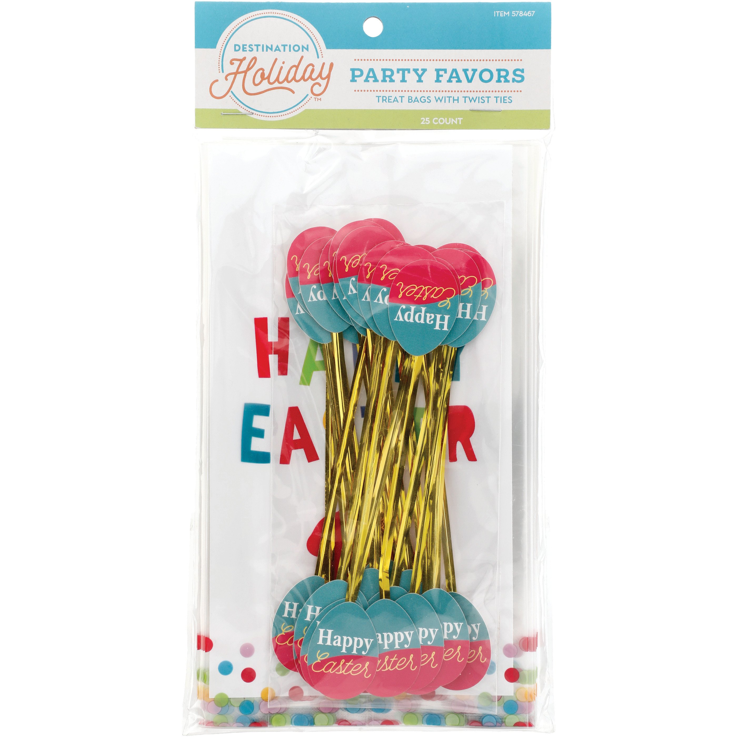 Destination Holiday Happy Easter Cello Treat Bags with Egg Ties Shop