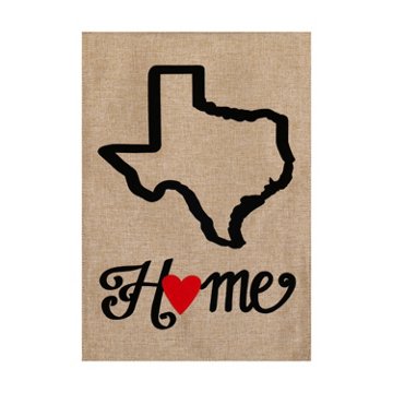 Evergreen Texas Home Burlap Garden Flag, 12.5" x 18"
