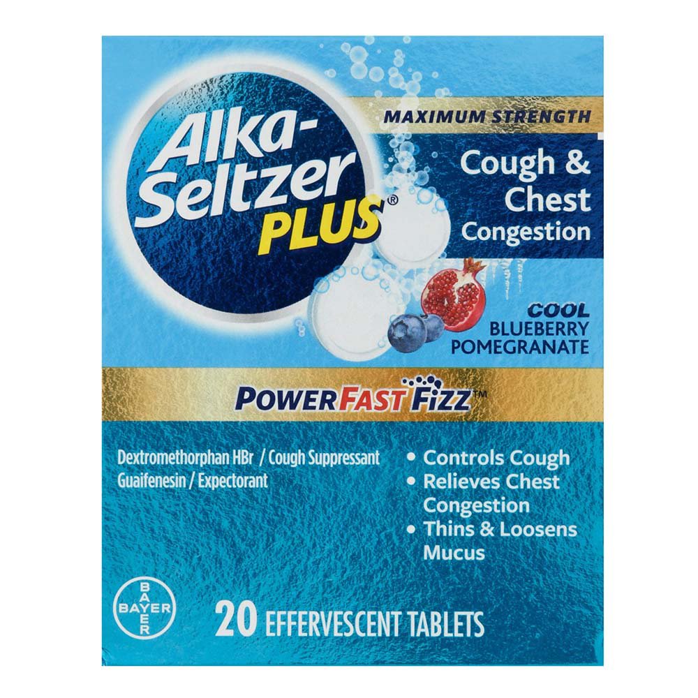 AlkaSeltzer Plus Power Fast Fizz Cough & Chest Congestion Effervescent