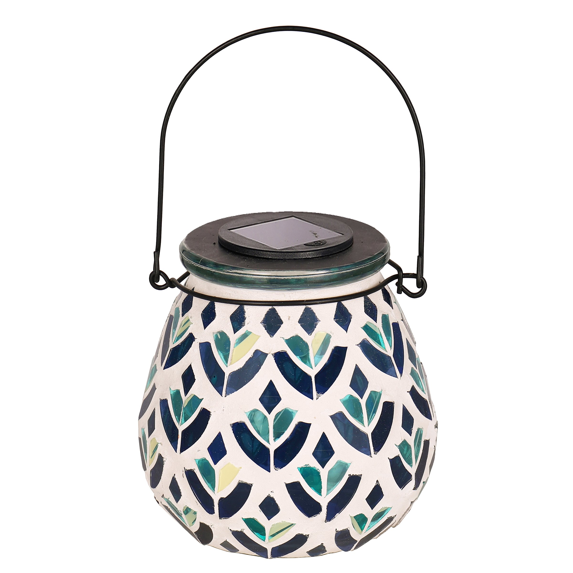 Evergreen Mermaid Glass Mosaic Hanging Solar Lantern Shop Outdoor decor at HEB