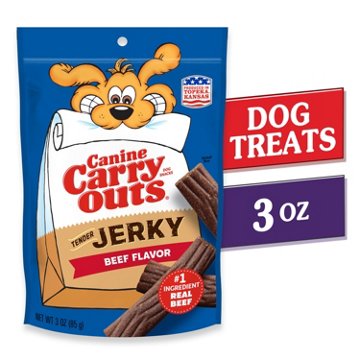 Canine Carry Outs Tender Jerky Beef Flavor Dog Treats, 3 oz