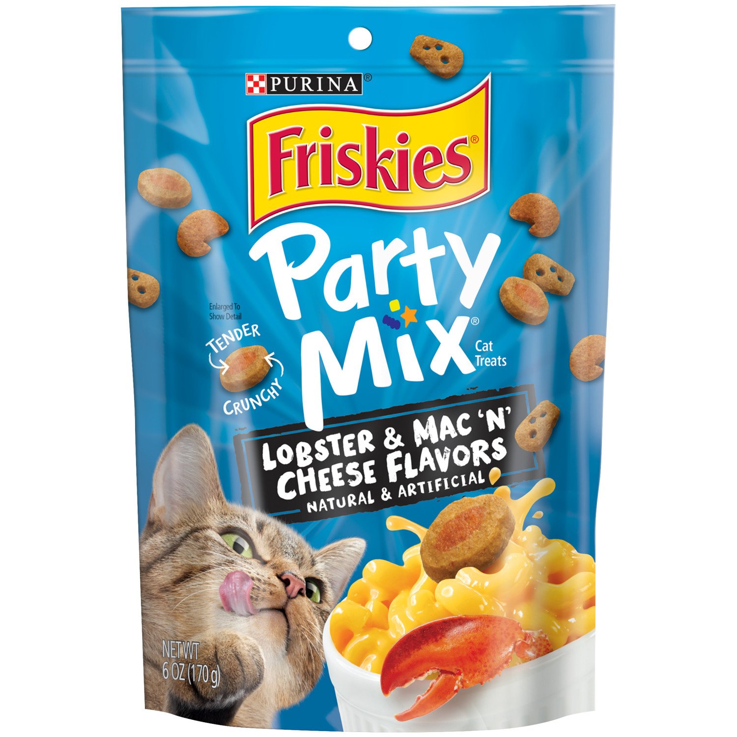 Friskies Purina Friskies Made in USA Facilities Cat Treats, Party Mix Lobster & Mac 'N' Cheese